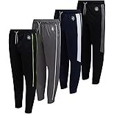 Body Glove Boys Sweatpants - 4 Pack Performance Tricot Boys Joggers with Drawstring Waist - Kids Soft Stretch Athletic Pants