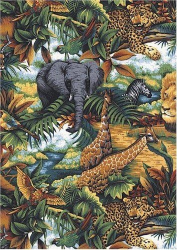 Fat Quarter Deep In The Jungle African Animals Cotton Quilting Fabric Springs