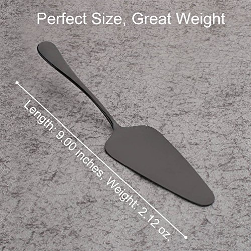 Black 2 Piece Pie Server 9-inch Stainless Steel Table Flatware Set Cake Server Silverware Dishwasher Safe for Buffet, Banquet, Party