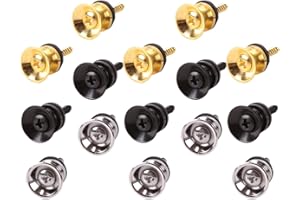 Ciieeo 15pcs Guitar Strap Buttons Metal End Pins Guitar Belt Fixor Iron Strap Pegs for Electric Acoustic