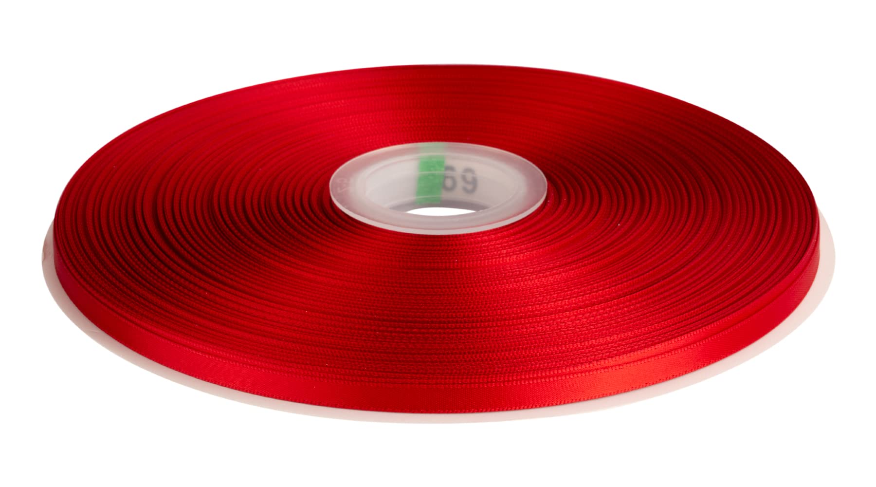 Double Faced Satin Ribbon, 6mm X 91M, Solid Polyester Ribbon for Gift Wrapping, Crafts, Wedding Party Ceremony Decoration, Floral Arrangement, Sewing (Red) — image 1