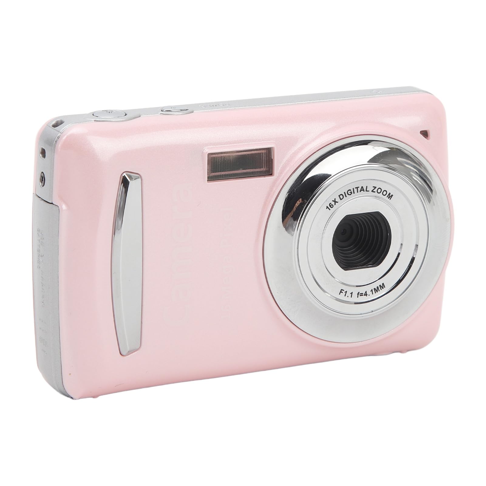 Digital Camera, 1080P 16MP Vlogging Camera 16X Zoom Anti Shake Auto Focus Portable Point Shoot Camera for Teens Adult Beginner (Pink)