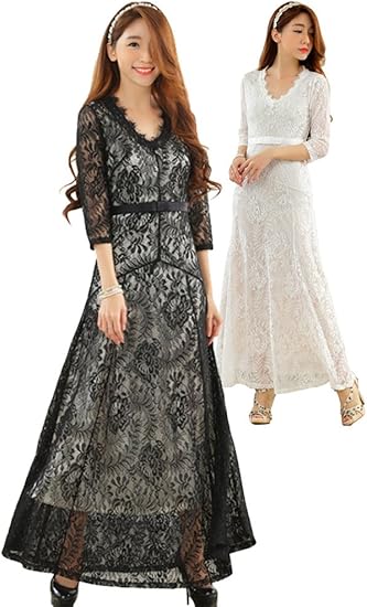 Amazon ドレス ワンピース 結婚式 長袖 ロング 白 黒 Aライン おおきいサイズ 3l 演奏会 イブニングドレス 通販