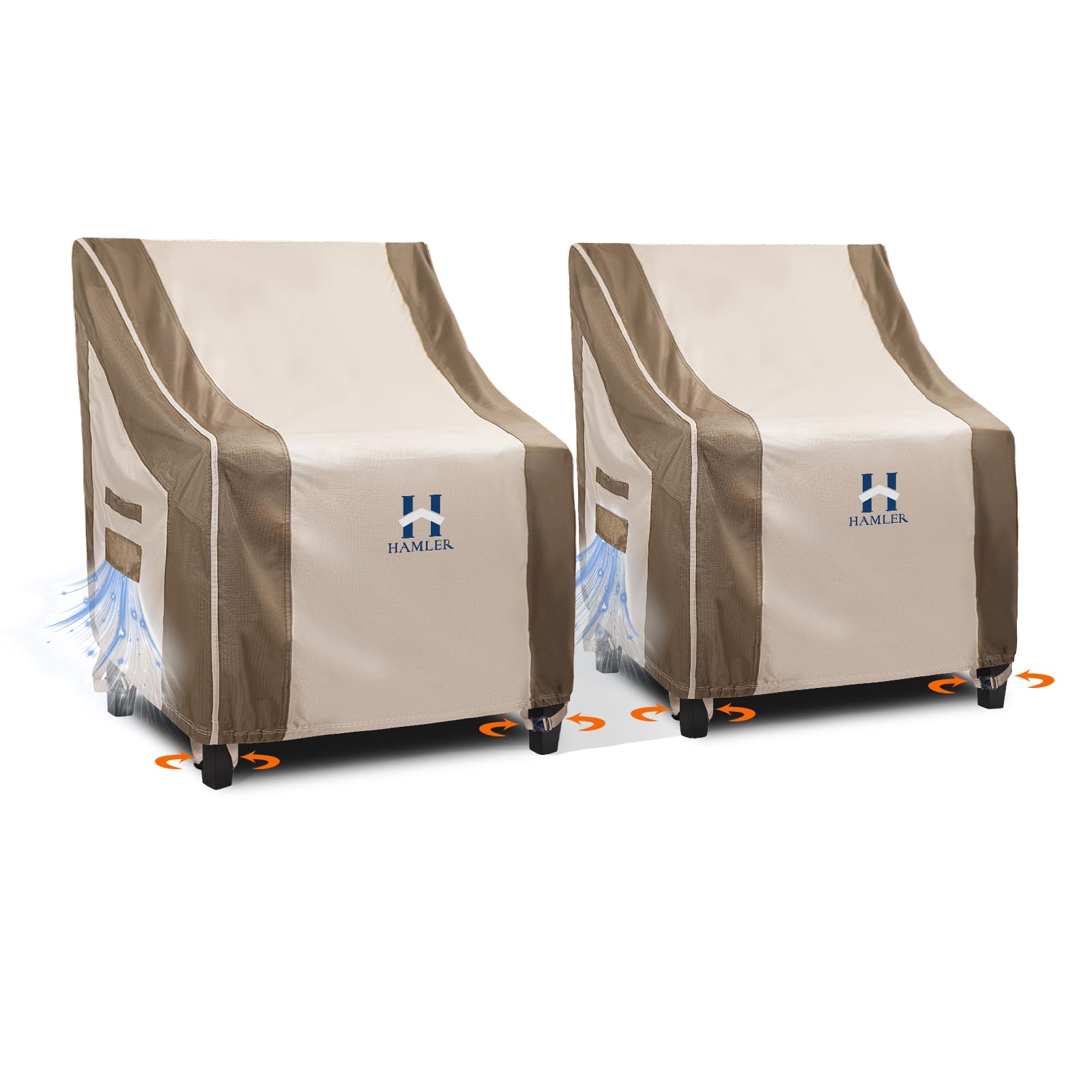 Photo 1 of HAMLER Patio Chair Covers 2 Pack, Outdoor Chair Covers Waterproof Fits up to 29W x 30D x 36H inches, Heavy Duty Lawn Furniture Covers, Lounge Deep Seat Cover for Patio Furniture