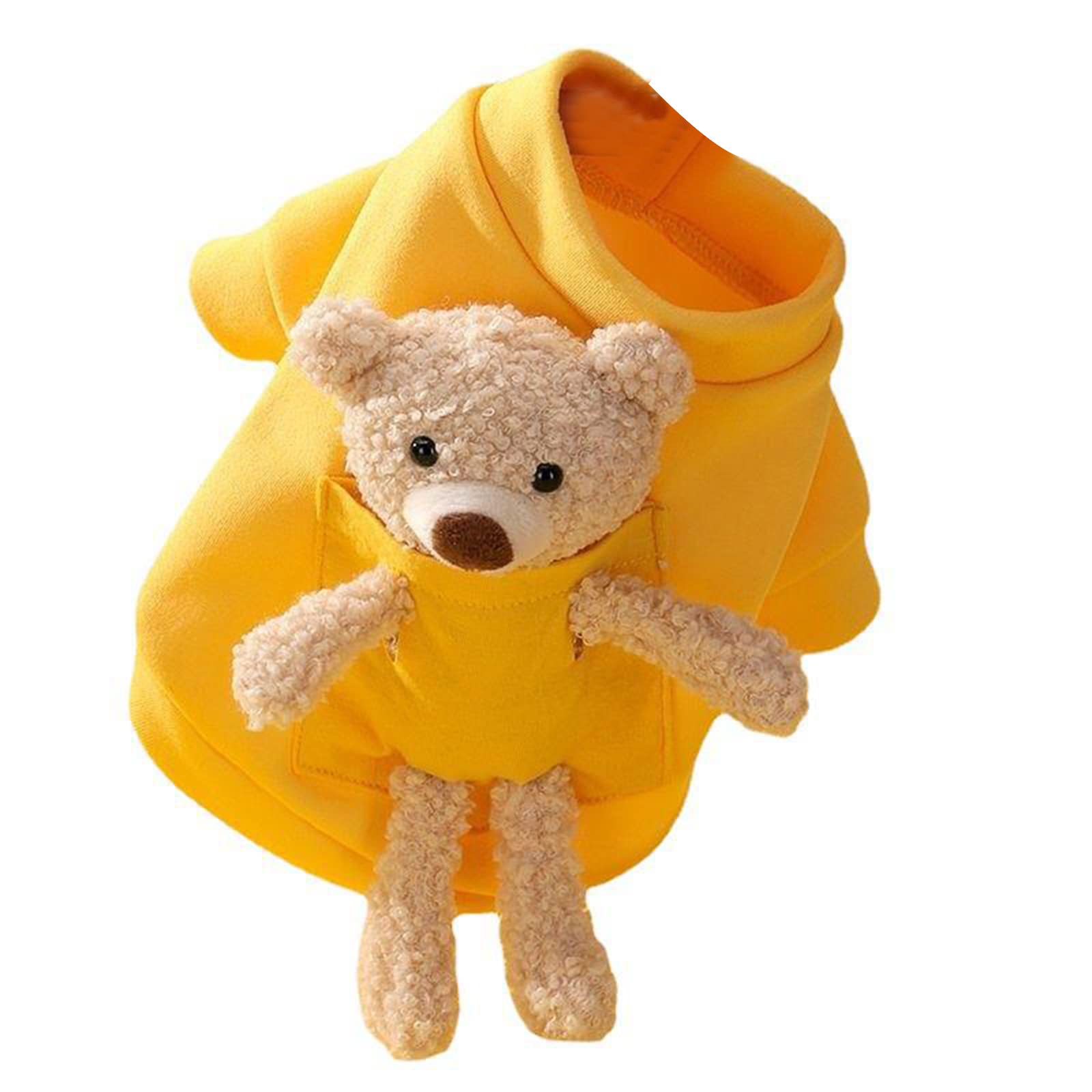 Pet Dog Clothes Soft Dogs Coat Dog Sweater Pet Clothing Warm Winter Puppy Yellow Back Cub-S