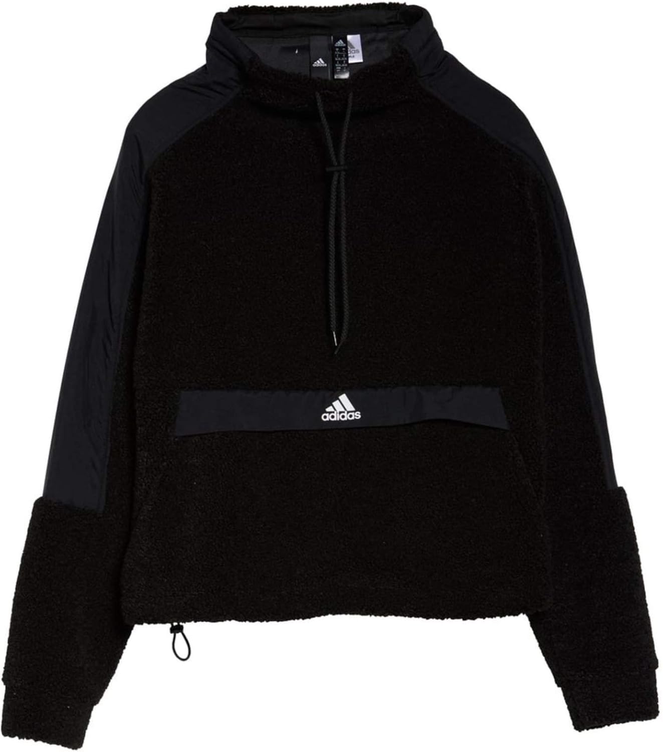 adidas Women's High-Neck Pullover Polar Fleece Sweater, Black XL: Clothing