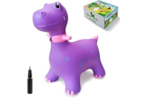 HotMax Bouncy Horse, Dinosaur Hopper Toys for Kids, Inflatable Ride on Bouncy Animals Toys for Toddlers, Jumping Horse for Baby Birthday Gift for Boy or Girl 18 Months 2-4 Year Old (Purple)