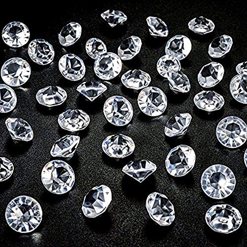 iFavor123 1600PCS Clear 10mm Diamond Table Confetti Acrylic Crystals Quinceañera Wedding Bridal Showers Party Decorations Vase Fillers Table Scatter
