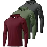 ZITY 3 Pack Men's Sun Protection Hoodie Shirt Fishing Shirts for Men UPF 50+ Long Sleeve Shirt Lightweight Rash Guard