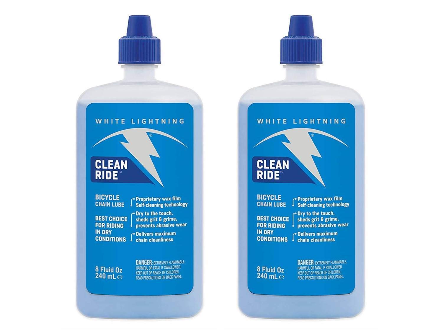 ホワイトライトニングクリーンライド自転車チェーンルブ B07mlt4d5k 2パック 4オンススクイーズボトル オイル 有名な高級ブランド