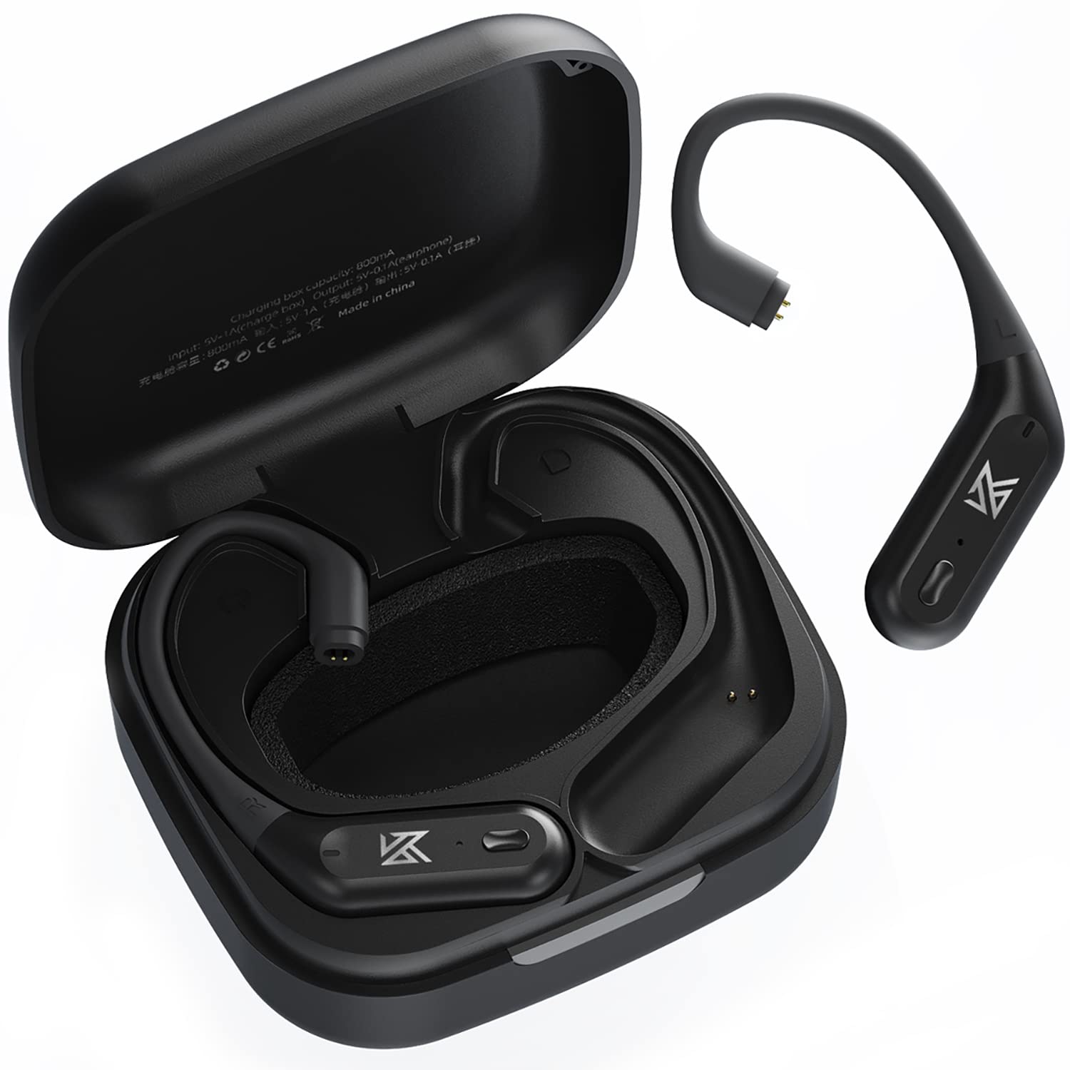 Photo 1 of KZ AZ09Pro Bluetooth V5.2 aptX/TWS + Earbuds Hook with Mic Support/40 Hours Playback and APP Control for Standard 0.75/0.78mm 2PIN Connector (C PIN, Black)