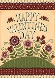 Love Valentine's Day Garden Flag Primitive Floral 12.5