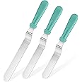 Icing Spatula, U-Taste Offset Spatula Set with 6", 8", 10" Blade, 18/0 Stainless Steel with PP Plastic Handle Angled Cake Dec