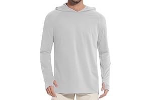 UUMIAER Men's UPF 50+ Hoodie Shirts Long Sleeve Rash Guard Shirt Sun Protection SPF Swim Shirts