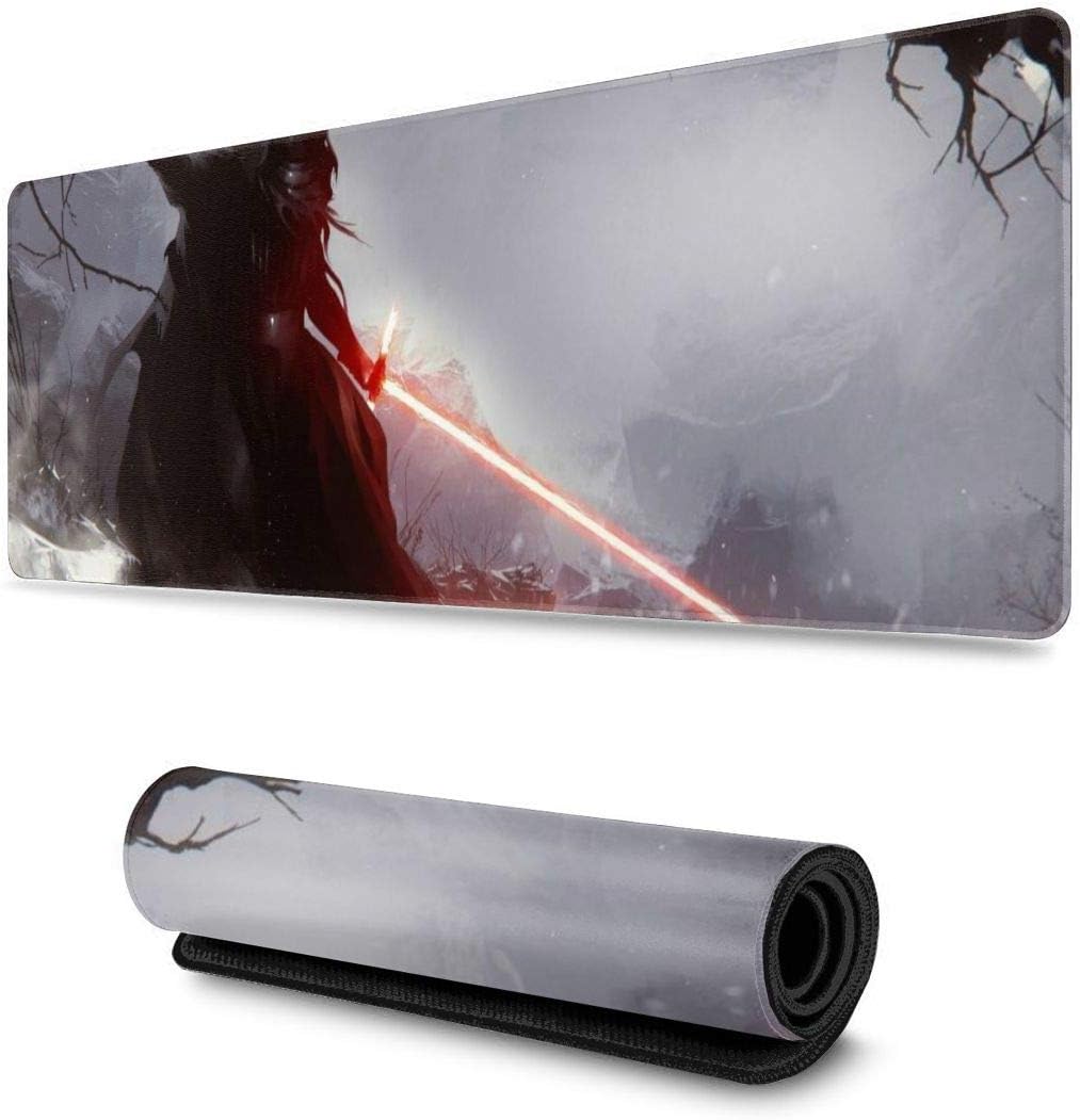 Large Gaming Mouse Pad - Star Wars Kylo Mouse Pad, High Speed Tracking Surface Non-Slip Rubber Base Big Size Desk Mat 11.8x31.5 in