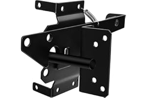 NouraVita Self-Locking Gate Latch Heavy Duty Post Mount Wood/PVC Fence Gate Lock Fasteners Hardware for Secure Pool Yard Outd