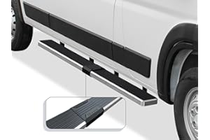 APS Running Boards 6in Silver Compatible with Ram ProMaster 2014-2024 Full Size Van 136 inches 159 inches Wheelbase 3-Door Stainless Steel (Nerf Bars Side Steps Side Bars)