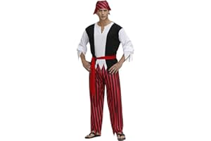 frawirshau Mens Pirate Costume Adult Halloween Costumes Outfit