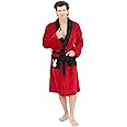 Playboy Hugh Hefner Robe for Men - Soft Plush Fleece Pimp Robe with Shawl Collar, Belt Tie & Pockets, One Size Fits Most