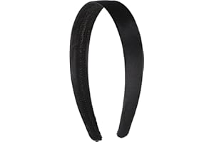 Motique Accessories 1 Inch Satin Hard Headband for Women and Girls