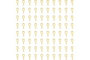 DICOSMETIC 1000Pcs Eye Screws Small Iron Screw Eye Hooks 8mm Golden Eyelets Screws for Half Drilled Beads Jewelry Making Supplies, Hole: 2mm