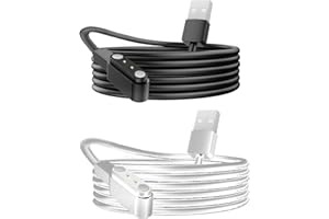 LAMSHAW Compatible with BrexLink AI Translator Recorder Charger, Magnetic Replacement Charger Compatible for BrexLink AI Translator Recorder (2 Pack-Black+White)