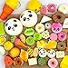 BUDI 20 Pcs Kawaii Squishies Slow Rising Jumbo/Medium/Mini Random Cake Bread Panda Bun with Phone Straps Kids Pretend Play Squishies Charms (Squishies 20Pc)