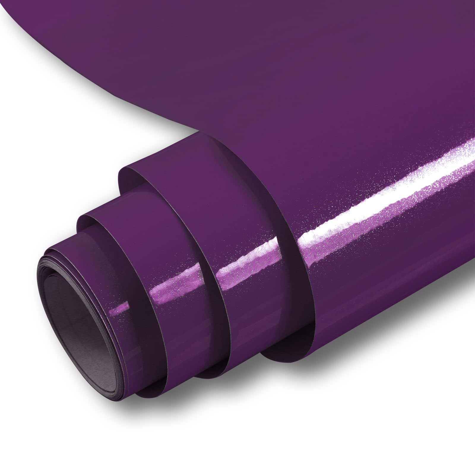 Hode Vinyl Wrap Purple Sticky Back Plastic Roll 60cmX5m, Purple Glitter Effect Self Adhesive Wallpaper for Furniture Stickers, Peel and Stick Kitchen Bathroom Covering Contact Paper (High Gloss)