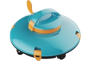 LVKE L1 Cordless Robotic Pool Cleaner, Pool Vacuum for Above Ground Pools with Obstacle-Crossing, 70 Mins Runtime, 40W Powerful Suction, Auto-Parking, Ideal for Flat Pools up to 38 Feet, Orange