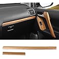 RONGSEN Wooden Texture Door Handle Armrest for Toyota Land Cruiser Prado 150 Window Lifting Panel Lc150 2010-2022 Interior Design Upgrade Accessories (Light Color Decorative Strip)