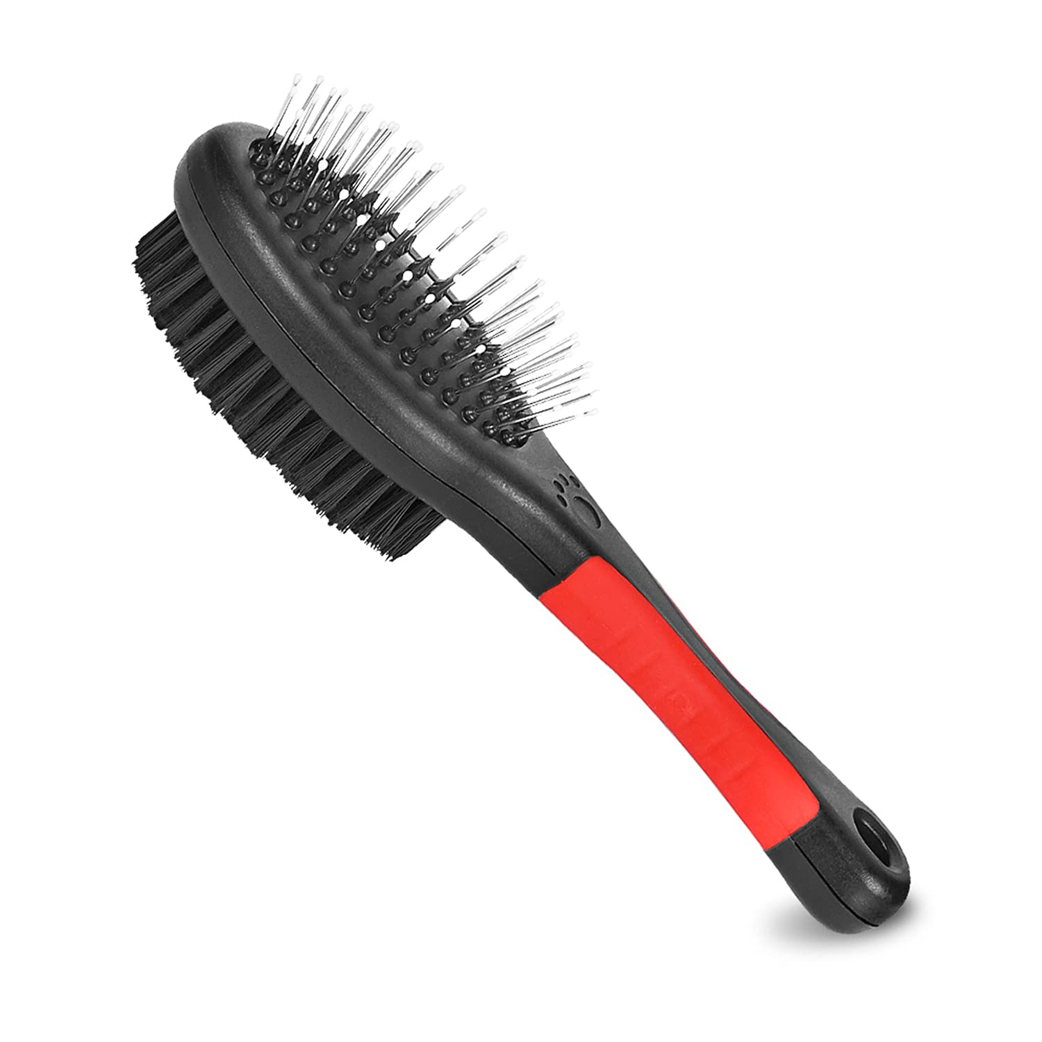 Dog Brush for Grooming 2 Sided Pin & Bristle Removing Shedding Long and Short Hair, Cat Brush Grooming Comb for Detangling and Dirt Cleaning