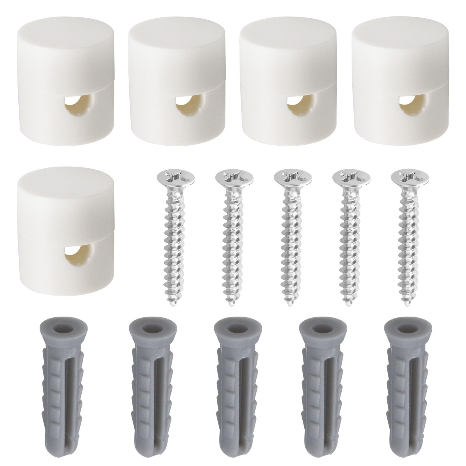 SG Store 5Pcs Ceiling Decentralizers Cable Holder Ceiling Mounts for Lamps DIY Textile Cable with 5pcs Screws and 5pcs Dowels White