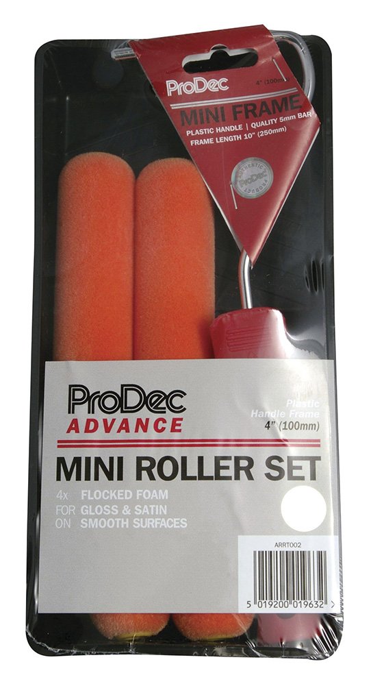 ProDec 4 Inch Flocked Foam Mini Roller Kit Paint Tray, Frame & 4 Refills ARRT002 Amazon.co.uk
