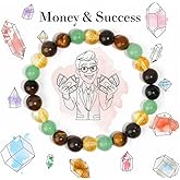 LANWLOSI Money Attraction Bracelet for Women Natural Healing Crystal Bracelet Money Wealth Success Lucky Brace-let Anxierty Protection Good Luck Jewelry Gift for Her
