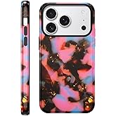 FBHGLOA for iPhone 17 Pro Max 6.9'' Pink Marble Tortoise Shell Phone Case, Trendy Leopard Cheetah Pattern Cute Case for Woman Girls Shockproof 2 Layer Hard Shell Silicone Protection Cover