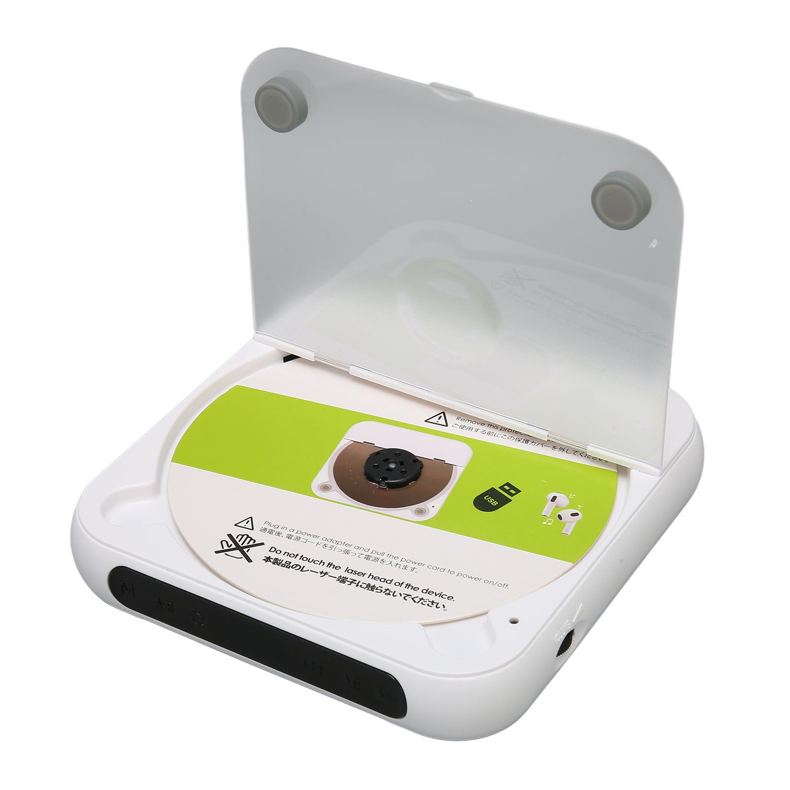 Bluetooth Portable Music Player with Headphones & LCD Display, 12H Playtime, USB & AUX Input, for CD, CD-RW, MP3, WMA