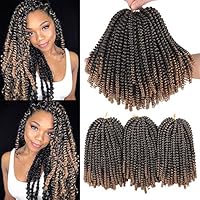 Xtrend Natural Spring Twist Braiding Style Fluffy Twist Hair Bomb Twist Hair Passion Twist Hair Ombre Colors Hair Extension Kanekalon 8 Inch 3 Packs T27