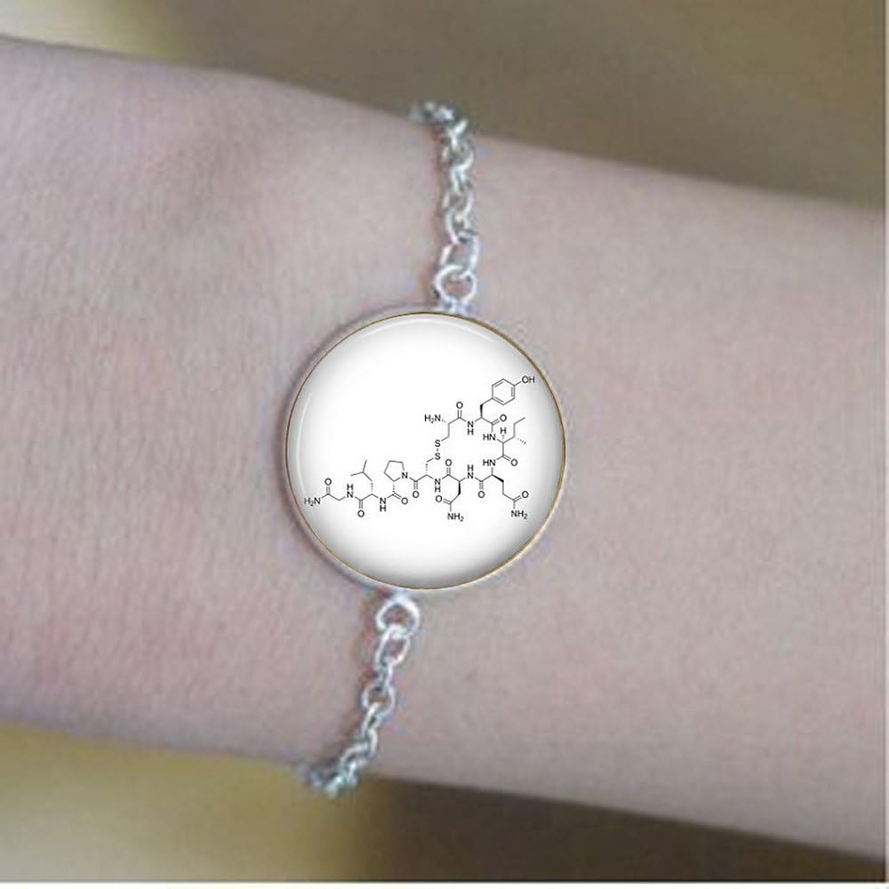 nijiahx OXYTOCIN Molecule Structure Love Hormone bracelets - Oxytocin Jewelry - Oxytocin Molecular Structure - Chemistry Jewelry