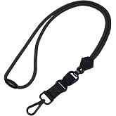 Wisdompro 23 inch Round Cord Lanyard with Safety Breakaway Buckle | Heavy Duty Neck Lanyard, with Detachable Buckle and Metal Hook, Suitable for ID Card Badge Holder and Keys