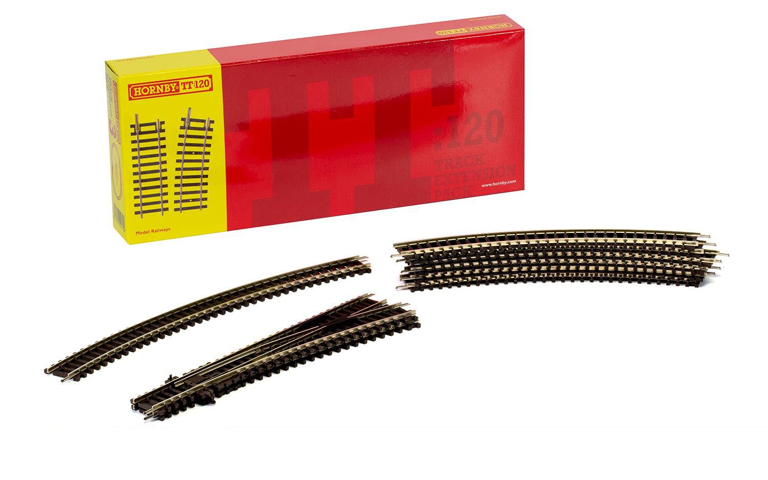 Hornby - TT:120 TT8032 TT Gauge Track Pack 3 - Extra Pieces for Model Railway Sets, Toy Train Track Pieces, Includes: 6 x TT8004, 1 x TT8006, 2 x TT8009 - Hobbies for Men - Scale 1:120