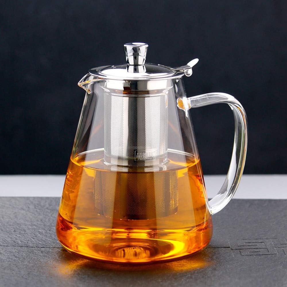 Glass Teapot, TransparentGlass Teapot, Tea Set with Stainless Steel Infuser and Lid, Borosilicate Glass Teapot Stove Safe, flowering and loose leaf teapot set (Transparent Upgrade 25 oz)
