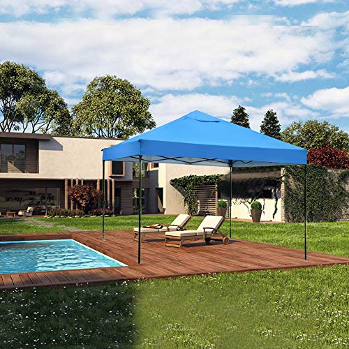 kdgarden Ez Pop Up Canopy Tent Outdoor Commercial Instant Shelter with Roller Carry Bag, 10 by 10 Feet, Navy Blue