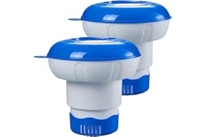 RECHIATO 2 PCS Pool Chlorine Floater for 4 PCS 3" CHL orine Tablets, 7" Collapsible Chlorine Floater, Optimal Pool Chlorinator