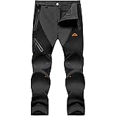 MAGCOMSEN Men's Snow Ski Pants Fleece Lined Water Resistant Winter Pants with 4 Zip Pockets for Snowboard Hiking Outdoor