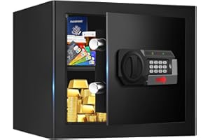 APRXUVOT 1.2 Cuft Safe Box Fireproof Waterproof, Digital Security Safes for Home Use Fire and Water Proof with Combination Lock, Alarm System and Removable Shelf, Anti-Theft Document Safes For Money, Jewelry