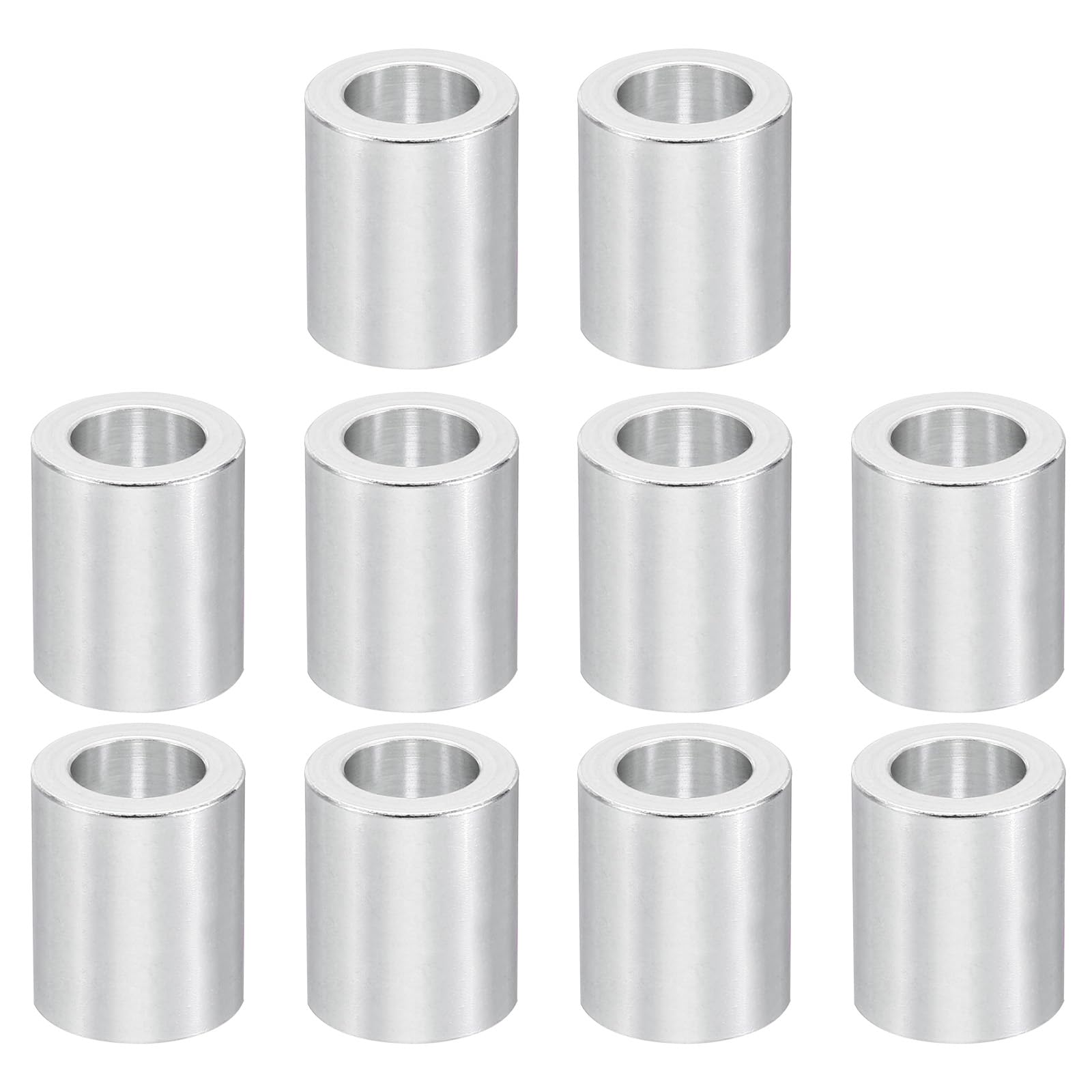 PATIKIL M12 Aluminum Spacers, 10 Pcs Metal Spacer Aluminum 12.5mm ID x 20mm OD x 20mm L Aluminum Spacer Screw Standoff Round for 1/2inch or M12 Screw Bolts