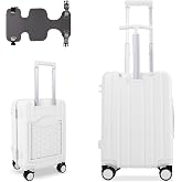 Apelila 20" Ride-On Suitcase with Seat, Double Handle Carry On Luggage with Mesh Pocket &amp; Side Hooks, Hard Shell Spinner Wheels, TSA Lock &amp; Seat Belt