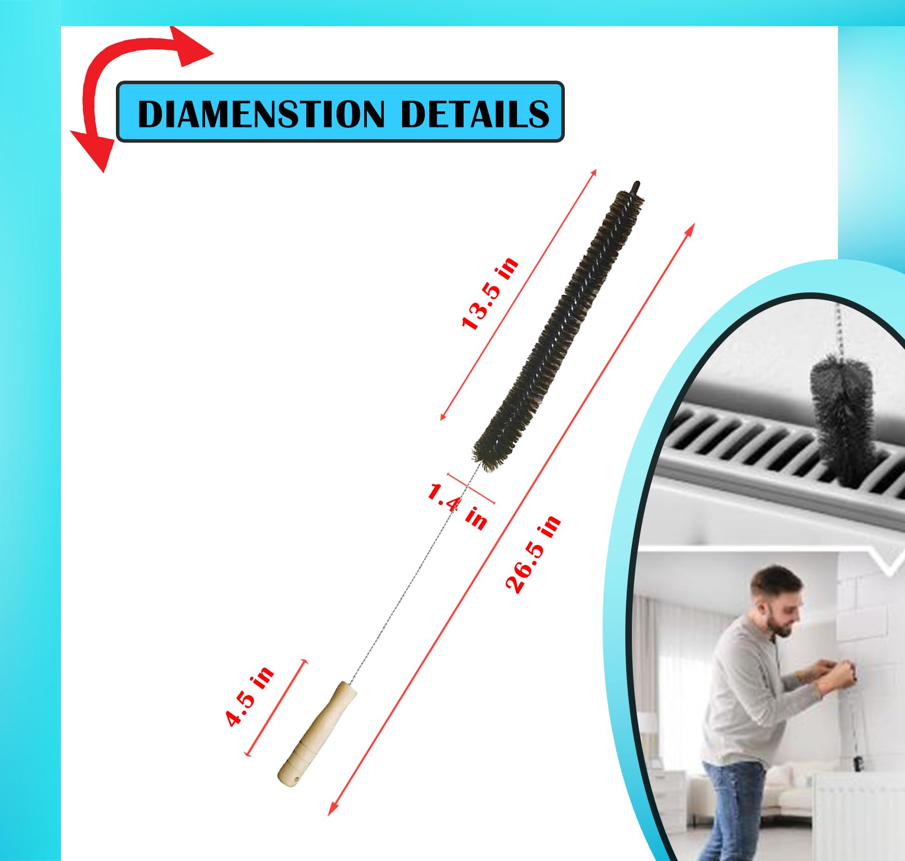 Clothes Dryer Lint Vent Trap Cleaner Brush Gas Electric Fire Prevention Exhaust (1 Pack)