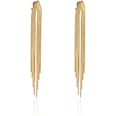 OCCFAE Metal Clip On Earrings for Women Non Pierced Dangle Drop Earrings Multiple Styles