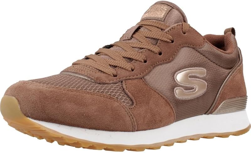 Mujer OG 85 Goldn Gurl Trainer, Chocolate Suede/ Nylon/ Rose Gold Trim, 39.5 EU